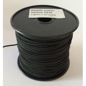Elastik snre 1,2mmx25m sort