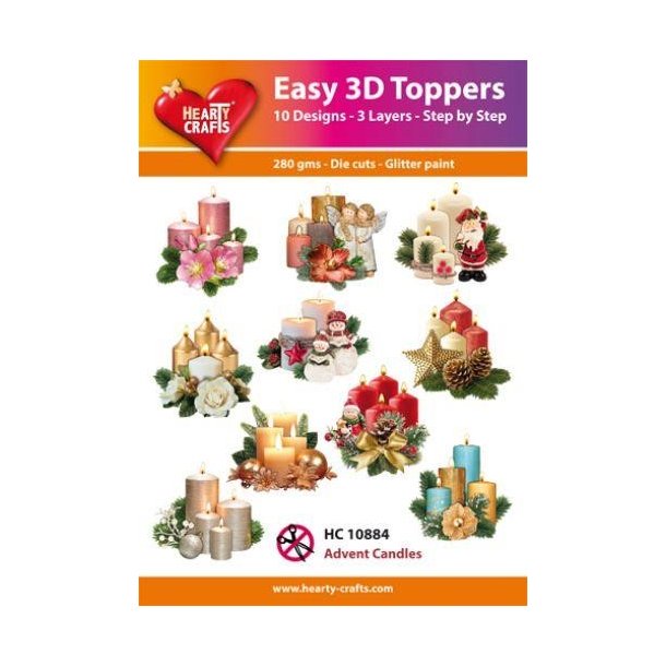 Easy 3D Toppers, 10884 Advent Candles 10 ASS