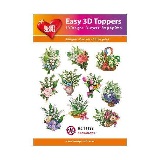 Easy 3D Toppers, 11188 Snowdrops  10 ASS.