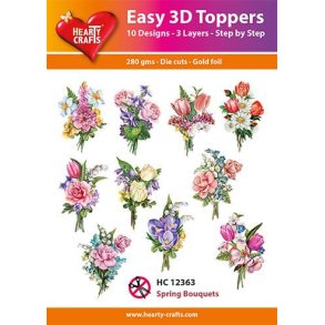 Easy 3D Toppers, 12363 Spring Bouquets, 10 ASS