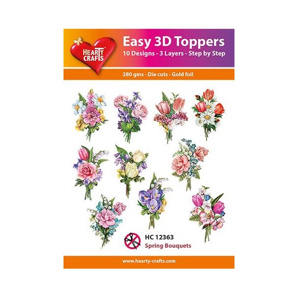 Easy 3D Toppers, 12363 Spring Bouquets, 10 ASS