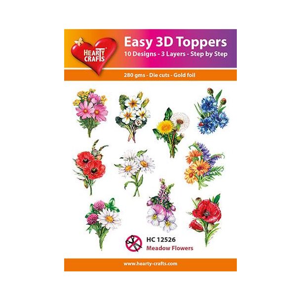 Easy 3D Toppers, 12526 Meadow Flowers 10 ASS.