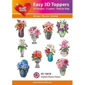 Easy 3D Toppers, 12618 Stylish Flower Vases 10 ASS.