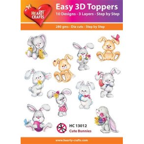 Easy 3D ark udstanset HC13012 Cute Bunnies 10s�t