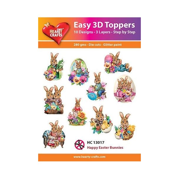 Easy 3D Toppers "Happy Easter Bunnies" HC13017