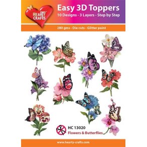 Easy 3D ark udstanset 13020 Flowers & butterflies 10s�t