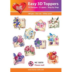 Easy 3D ark udstanset 13070 Flower mail 10s�t