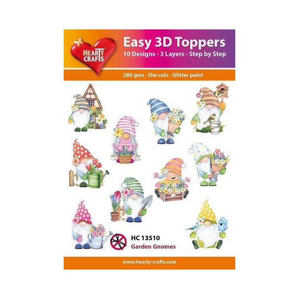 Easy 3D Toppers 10 ASS. Garden Gnomes HC13510