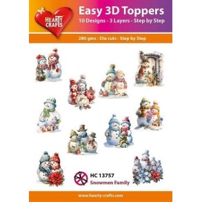 Easy 3D Toppers, 13757 Snowmen Family 10 ASS 