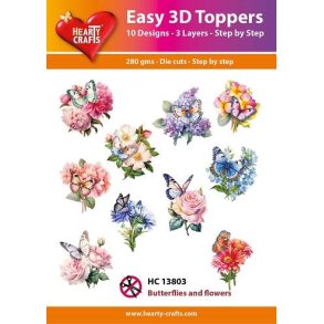Easy 3D udstanset Butterflies and flowers 13803 10s�t