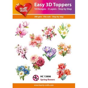 Easy 3D udstanset Spring flowers 13806 10s�t