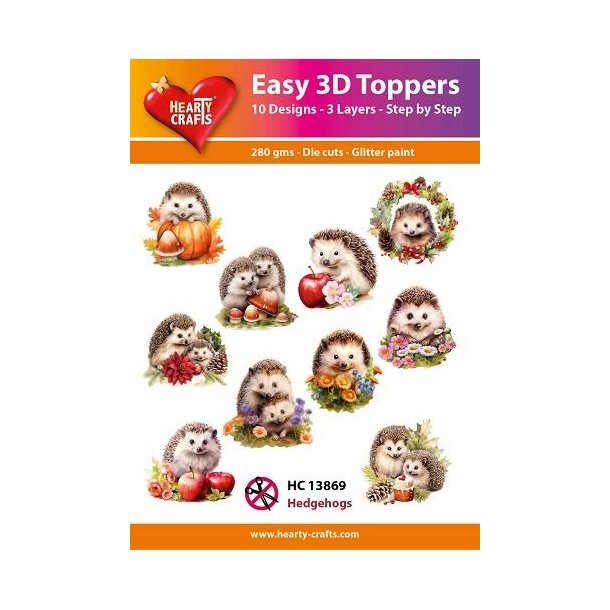 Easy 3D Toppers, 13869 Hedgehogs 10 ASS.