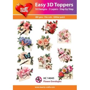 Easy 3D ark udstanset HC14045 Flower Envelopes 10s�t