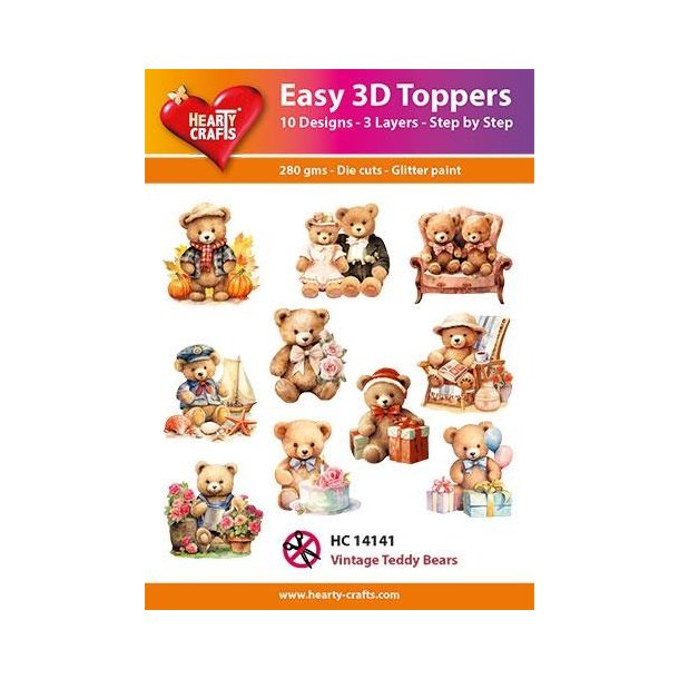 Easy 3D Toppers "Vintage Teddy Bears" HC14141
