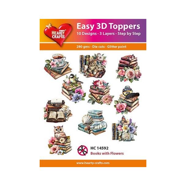 Easy 3D Toppers "Books with flowers" HC14592