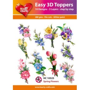 Easy 3D Toppers, 10525 Spring flowers 10 ASS.