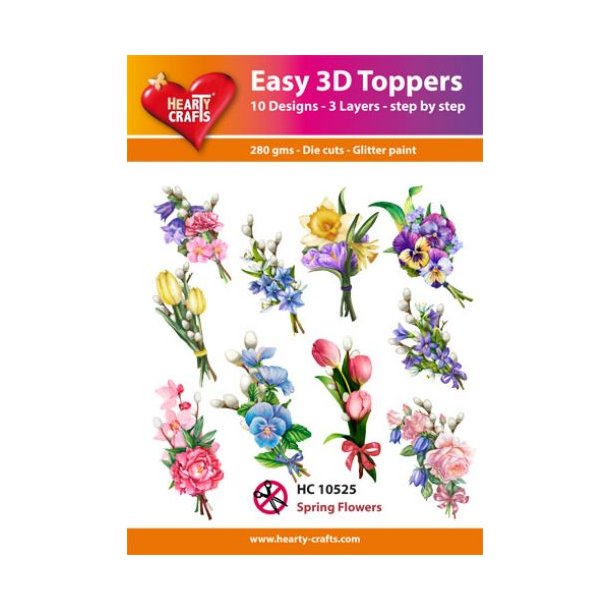 Easy 3D Toppers, 10525 Spring flowers 10 ASS.