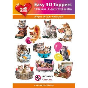 Easy 3D Toppers, 10781 Cute Cats 10 ASS.