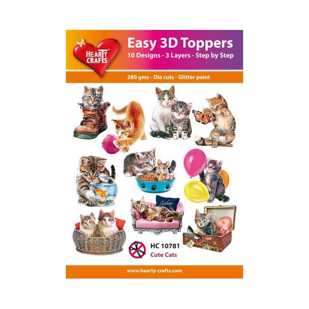 Easy 3D Toppers, 10781 Cute Cats 10 ASS.