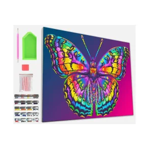 SPLAT PLANET Diamond art p� l�rred 30x40cm, sommerfugl