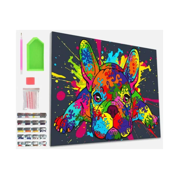 SPLAT PLANET Diamond art p lrred 30x40cm, fransk bulldog