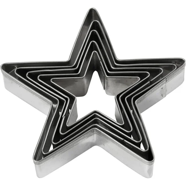 Udstiksforme 5stk. stjerne, 8 cm