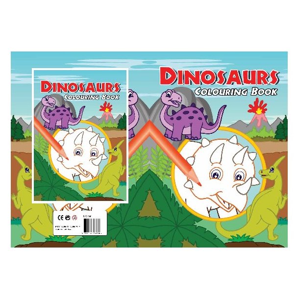 Malebog A4 Dinosaurs Colouring 16 sider