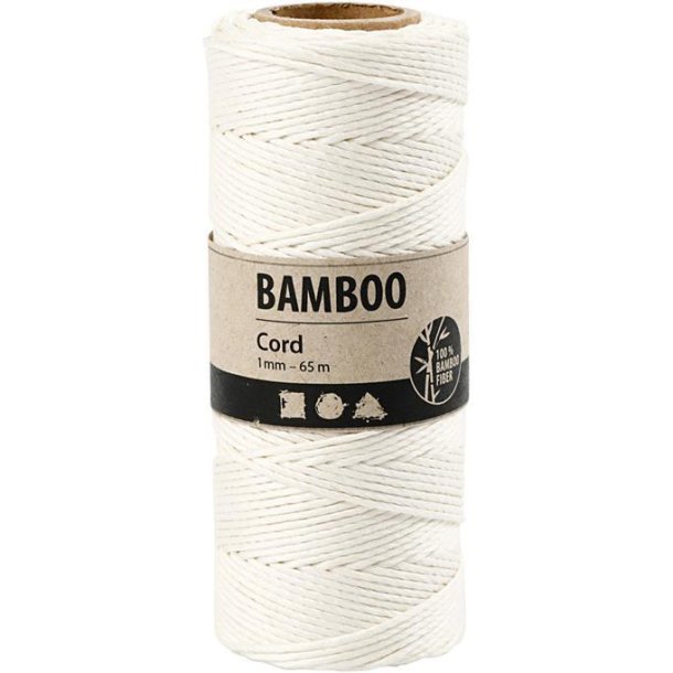 Bamboo Cord White 65mx1mm