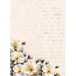 Papirblok A6 Vintage blomster - Luna Hobby