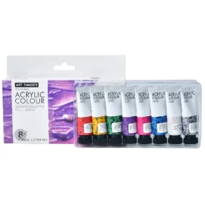 Art Ranger Akrylmaling s�t 8stk. 22ml glitter farver