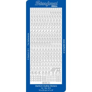 Stickers 815 tal 1cm sort S6