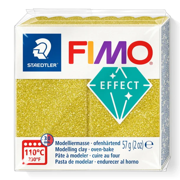 FIMO Effekt glitter guld 57 gr.