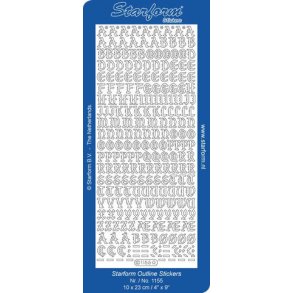 Stickers bogstaver 1cm1155 s�lv S6