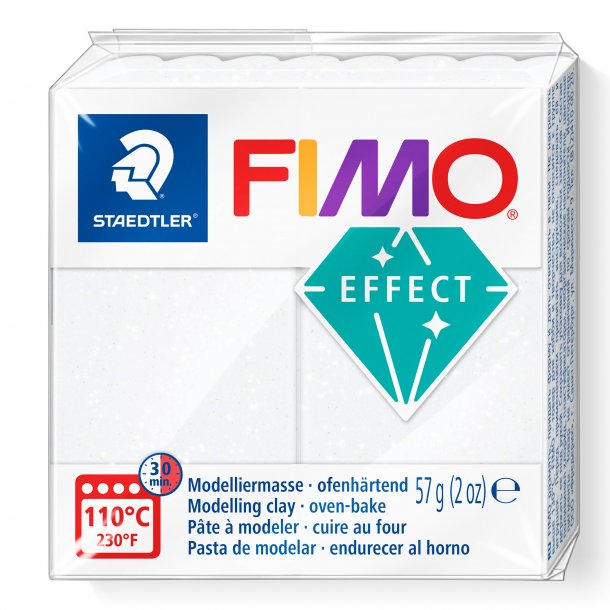 FIMO Effect "Glitter Hvid 052" 57 g.