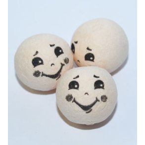 Vatkugle med ansigt dreng 15mm 10stk