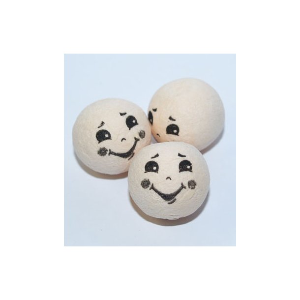 Vatkugle med ansigt dreng 22mm 100stk