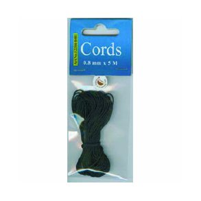 Knyttesnor 0,8mm 5m sort