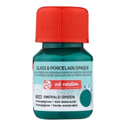 Glas og porcelns opaque maling 6023 Emerald Green 30 ml.