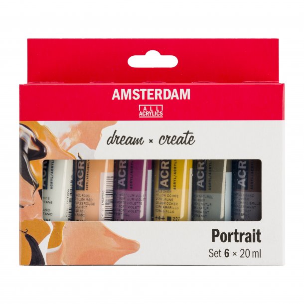 Amsterdam akrylmaling st  6 stk x 20 ML. Portrait