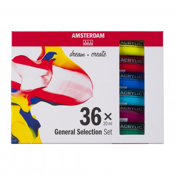 Amsterdam akrylmaling st  36 stk. x 20 ML.