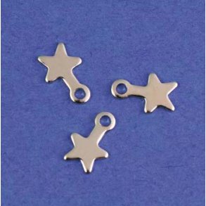 Charms stjerne 4x8x1mm 40stk slv - 1605
