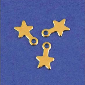 Charms stjerne 4x8x1mm 40stk guld - 1606