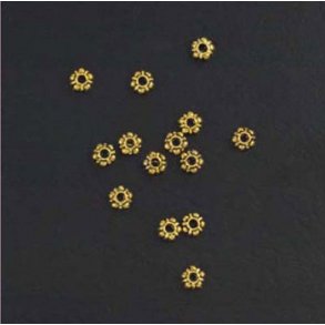 Perle antique guldfv. 6mm 15stk ps. - 8081