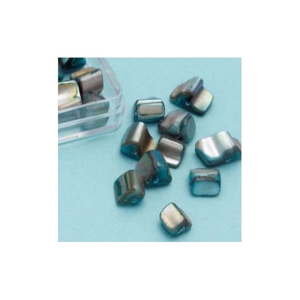 Ferskvandsperle ca. 6x7mm 25stk. turkis 