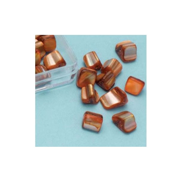 Ferskvandsperle ca. 6x7mm 25stk. orange