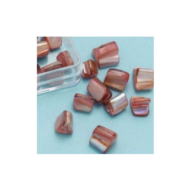 Ferskvandsperle ca. 6x7mm 25stk. pink