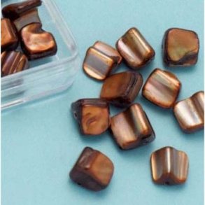 Ferskvandsperle ca. 6x7mm 25stk. brun