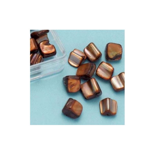 Ferskvandsperle ca. 6x7mm 25stk. brun