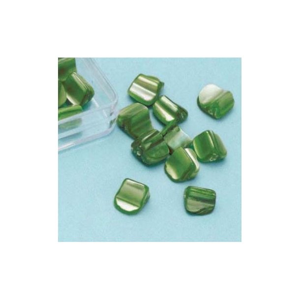 Ferskvandsperle ca. 6x7mm 25stk. grn