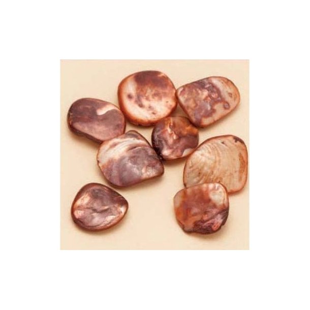 Muslingeperler ca. 13-17mm orange 8stk